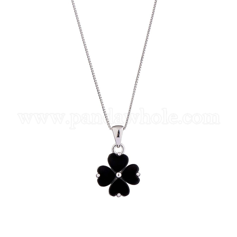 Black Onyx Clover Necklaces 