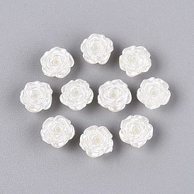 ABS Plastic Imitation Pearl Beads, Flower