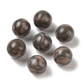 Natural Pink Zebra Jasper No Hole Sphere Beads, Round