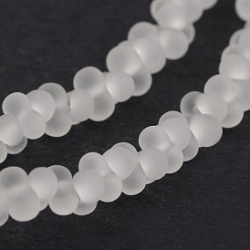 Frosted Bone Glass Bead Strands