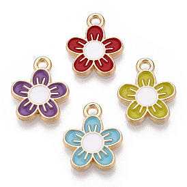 Подвески из эмали и сплава, без кадмия и без свинца, сакура, золотой свет