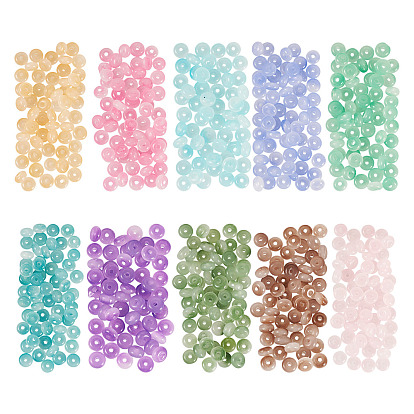 600шт. 10 цвета, запеченные, окрашенные, имитация нефрита, стеклянные бусины, рондель