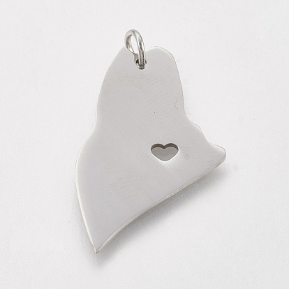 201 Stainless Steel Pendants, Map of Maine