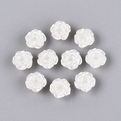 ABS Plastic Imitation Pearl Beads, Flower