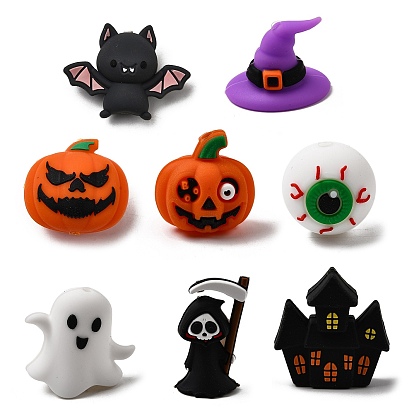 Хэллоуин силиконовые фокусные бусины, жевательные бусины для чайников, DIY уход за ожерельем