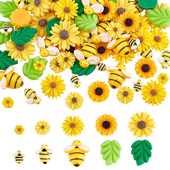 100 шт 10 стили кабошоны из непрозрачной смолы, разнообразные