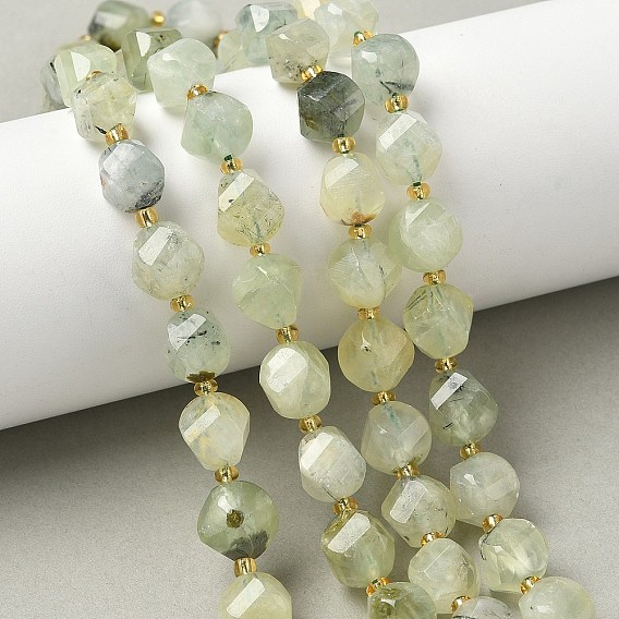 Природные пренит нитей бисера, с бисером, граненые, твист