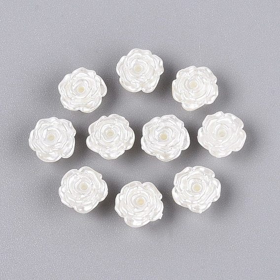 ABS Plastic Imitation Pearl Beads, Flower