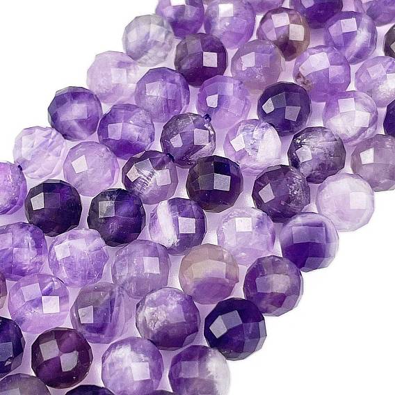 Природный аметист нитей бисера, граненые, круглые