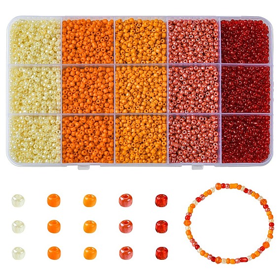 225 г 5 цвета 8/0 стеклянный бисер, непрозрачных цветов lustered, круглые