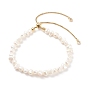 Natural Pearl Beaded Slider Bracelet for Women
