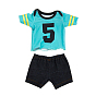 Two-piece Short Sleeves & Shorts Sport Suit Cloth Doll Outfits, for 18 inch American Boy Doll Sportswear Dressing Accessories