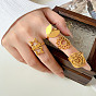 304 Stainless Steel Finger Rings for Women, Real 18K Gold Plated