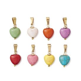 Подвески из синтетической бирюзы, нанесенной методом распыления, шарма сердца, С выводами из меди и железа