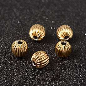 Round 304 Stainless Steel Corrugated Beads