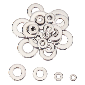 Unicraftale 24 pcs 4 styles 304 anneaux de liaison en acier inoxydable, donut