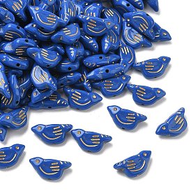 Recubrimiento opaco cuentas de acrílico, metales enlaced, pájaro