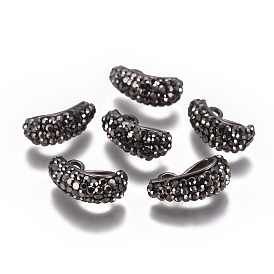 Подвеска из горного хрусталя из полимерной глины, с латунной фурнитурой 