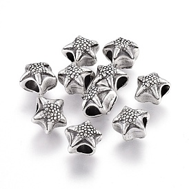 Alloy Beads, Lead Free & Nickel Free & Cadmium Free, Starfish/Sea Stars