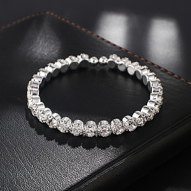 Diamond Wire Bracelet with Claw Chain - Full Diamond Single Row Jewelry