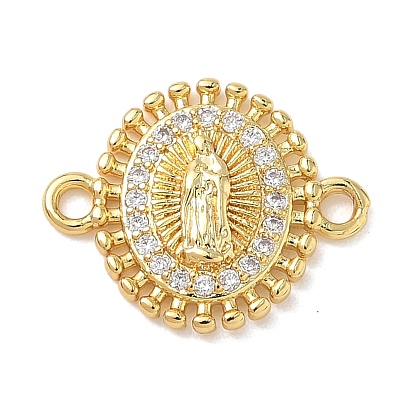 Латунные подвески из прозрачного кубического циркония, овальный с звеньями Святой Девы, стойки покрытие, долговечный, без кадмия и без свинца