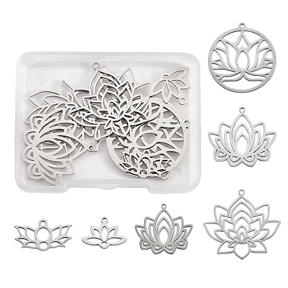 12шт 6 стиль 304 и 201 подвески из нержавеющей стали, подвески для лазерной резки, лотос