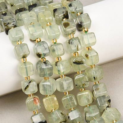 Природные пренит нитей бисера, кубические, с бисером