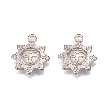 304 pendentif en acier inoxydable, soleil