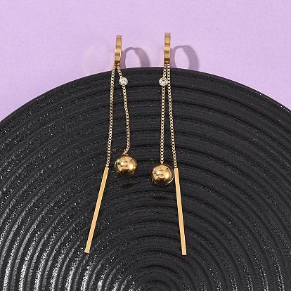 Серьги из 304 нержавеющей стали, круглый с палкой, ионное покрытие (ip)