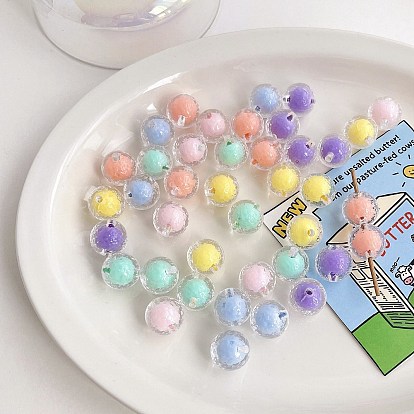 Прозрачные акриловые бусины, бусина в бусине, круглые