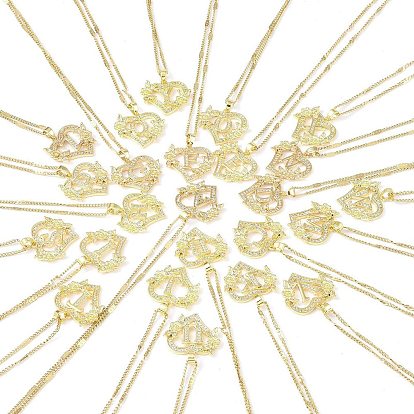 304 ожерелья-подвески в форме сердца из нержавеющей стали с фианитами, письмо амулеты