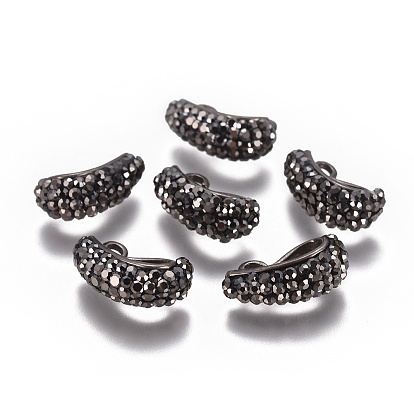 Подвеска из горного хрусталя из полимерной глины, с латунной фурнитурой 