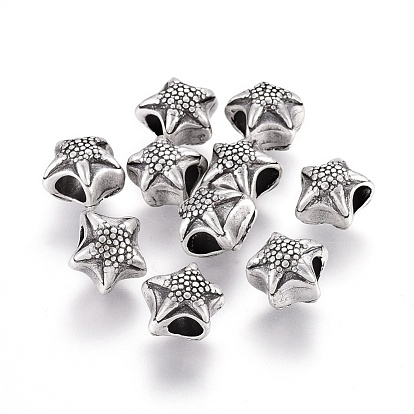 Сплавочные бусины, без свинца, без никеля и без кадмия, морская звезда / морские звезды