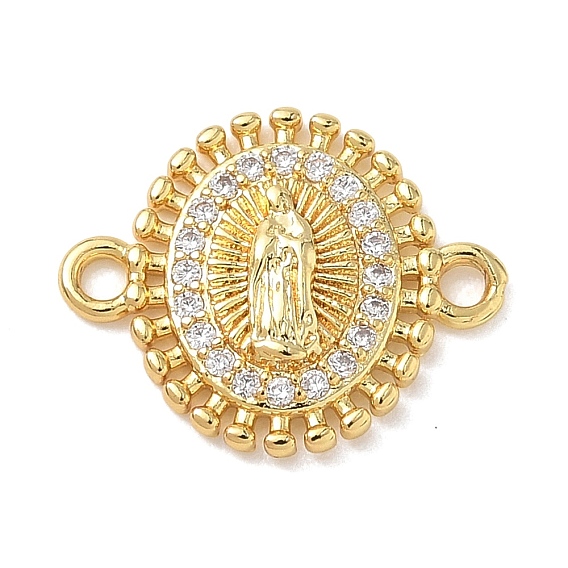 Латунные подвески из прозрачного кубического циркония, овальный с звеньями Святой Девы, стойки покрытие, долговечный, без кадмия и без свинца