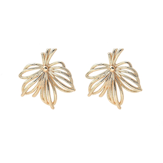 Латунные серьги-гвоздики поиск для женщин, с петлей, лист