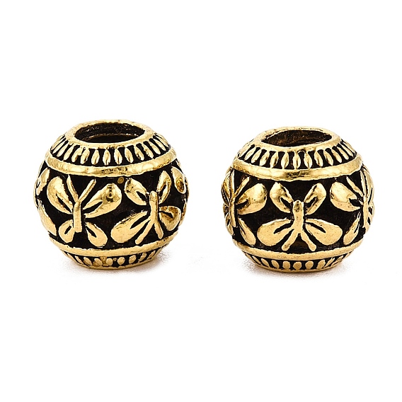 Европейские сплавочные бусины тибетского стиля , бусины с большим отверстием, Rondelle с бабочкой