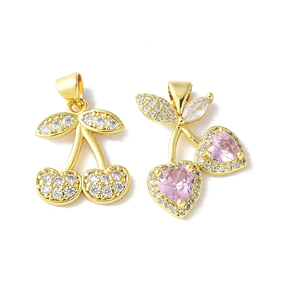 Латунные микро проложить кубического циркония подвески, вишня, долговечный, без кадмия и без свинца, стойки покрытие