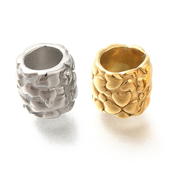 304 из нержавеющей стали европейские шарики, бусины с большим отверстием, колонке с сердцем