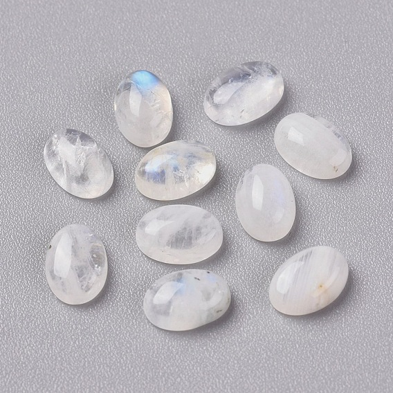 Natural Rainbow Moonstone Cabochons, Oval