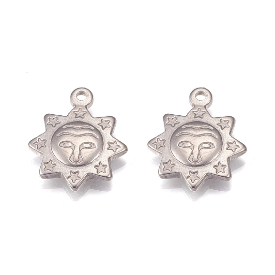 304 pendentif en acier inoxydable, soleil