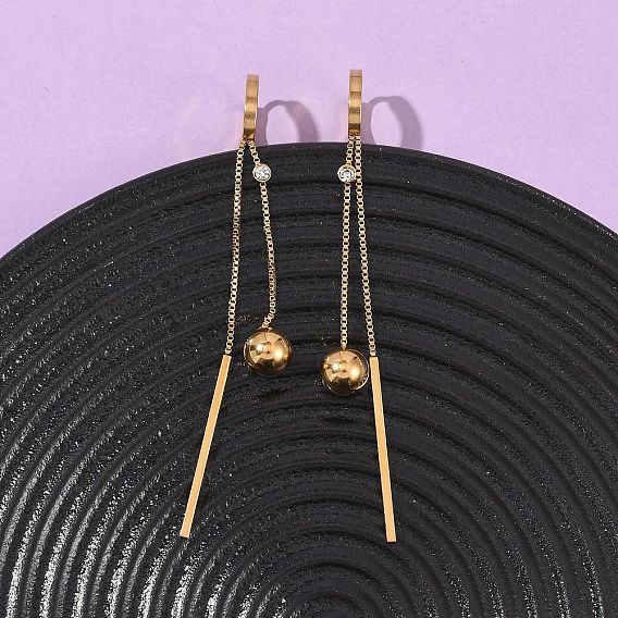 Серьги из 304 нержавеющей стали, круглый с палкой, ионное покрытие (ip)