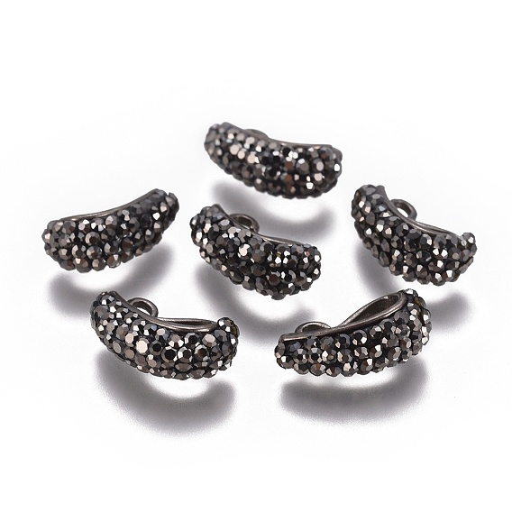 Подвеска из горного хрусталя из полимерной глины, с латунной фурнитурой 