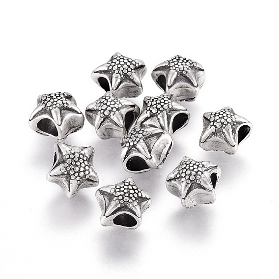 Сплавочные бусины, без свинца, без никеля и без кадмия, морская звезда / морские звезды