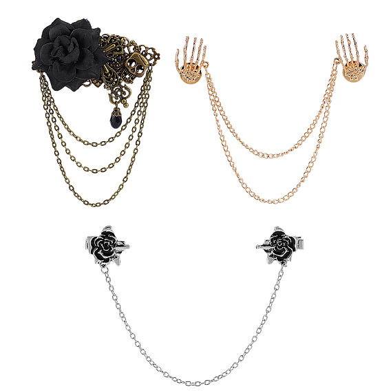 3шт. 3 стили: готический стиль, подвесные броши из сплава в виде цепочки, разнообразные