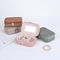 PU Leather Jewelry Packaging Boxes with Mirror Inside, for Necklaces Earrings Storage