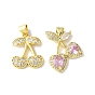 Латунные микро проложить кубического циркония подвески, вишня, долговечный, без кадмия и без свинца, стойки покрытие