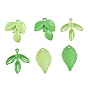 Spray Painted Alloy Pendants, Leaf Charms