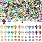 360Pcs 12 Styles Baking Paint Synthetic Turquoise Beads, with Enamel, Disc & Cross