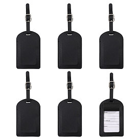 Багажная бирка из искусственной кожи, этикетки для путешествий, бирки с именами чемоданов, прямоугольные