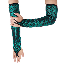 Перчатки из полиэстера с рыбьей чешуей, перчатки без пальцев для женщин и девочек